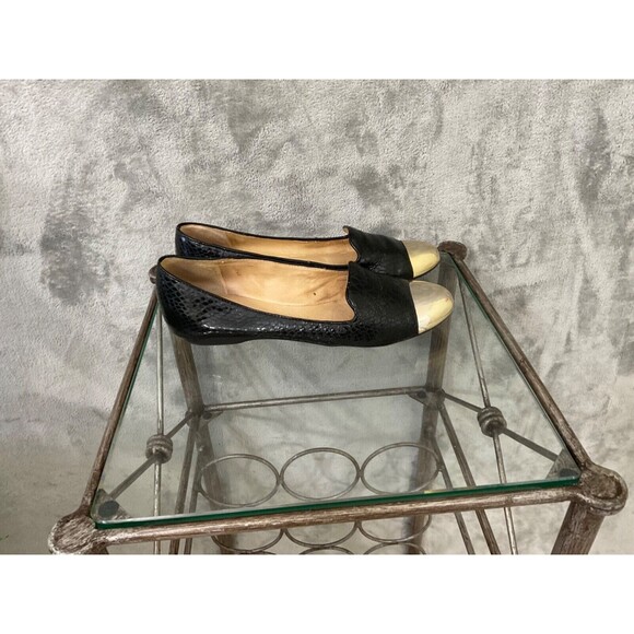 Giani Bernini Leather comfort shoes Flats women’s size 7.5 two tone black/gold - Picture 2 of 12